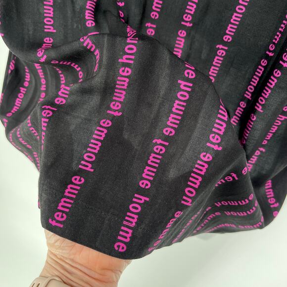 Homme + Femme NEW Striped Logo Camp Shirt Mens Sz M Black Purple Short Sleeve - Picture 6 of 8